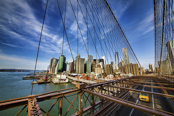 Brooklyn Bridge in the city of New York