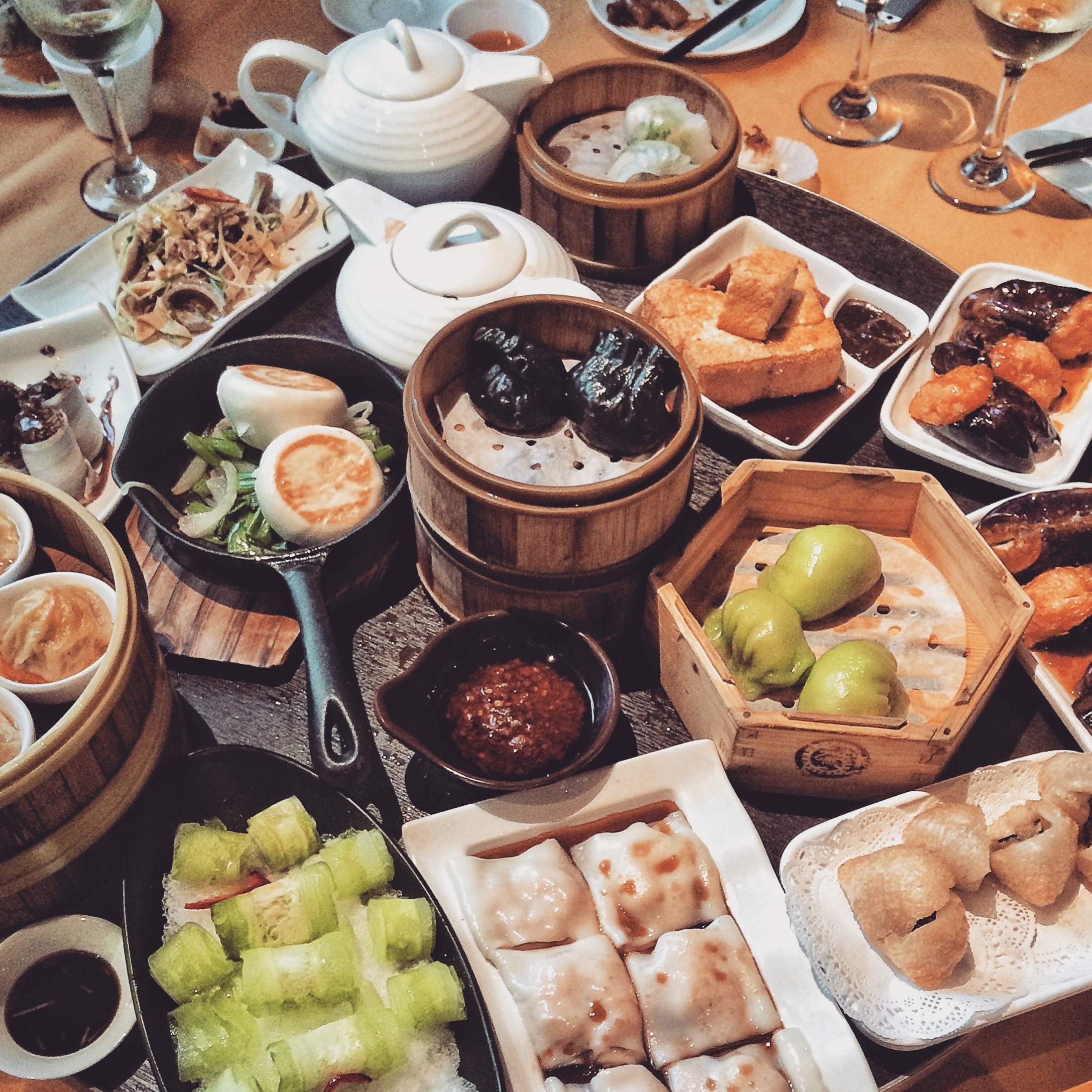 A table full of different types of dishes