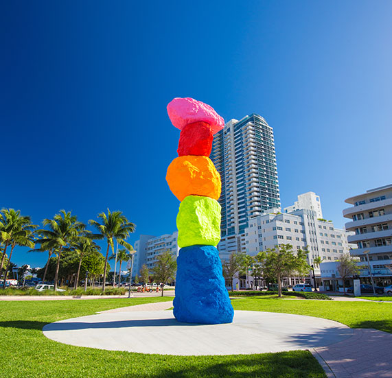 Colorful Stones in the City of Miami