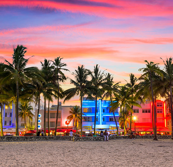 A beautiful view of the Miami beach